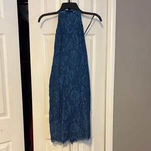 Lulu's Blue Lace Backless Dress